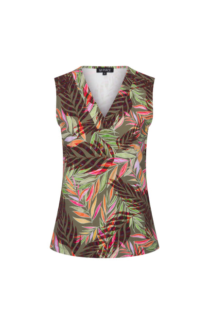 Mi Piace Travel Top Branches Print Olive 202425 Stretchshop.nl