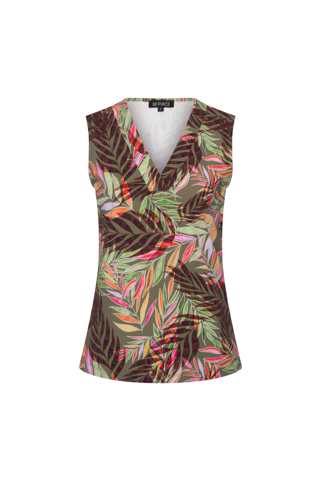 Mi Piace Travel Top Branches Print Olive 202425 Stretchshop.nl
