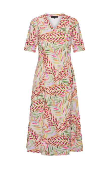 Mi Piace Travel Jurk Branches Print Kit 202810 Stretchshop.nl