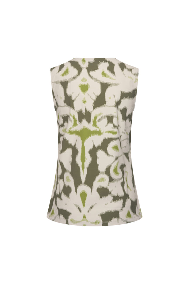 Mi Piace Travel Top Ikat Print Olive 202425 Stretchshop.nl