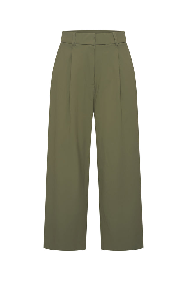 Mi Piace Heavy Travel Culotte Pleated Olive 202818A Stretchshop.nl