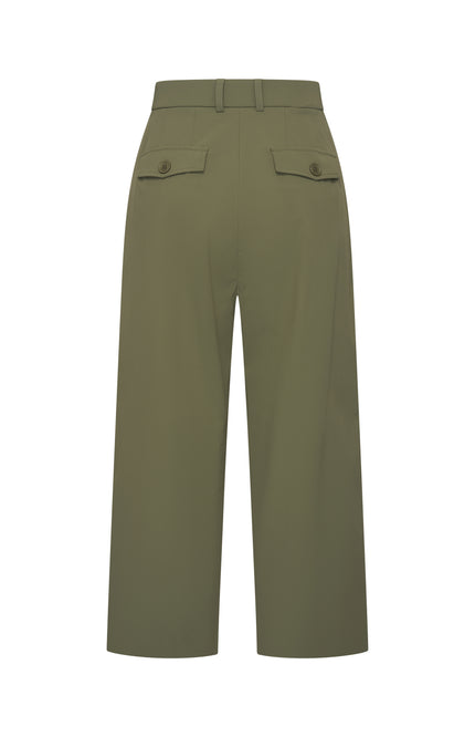 Mi Piace Heavy Travel Culotte Pleated Olive 202818A Stretchshop.nl