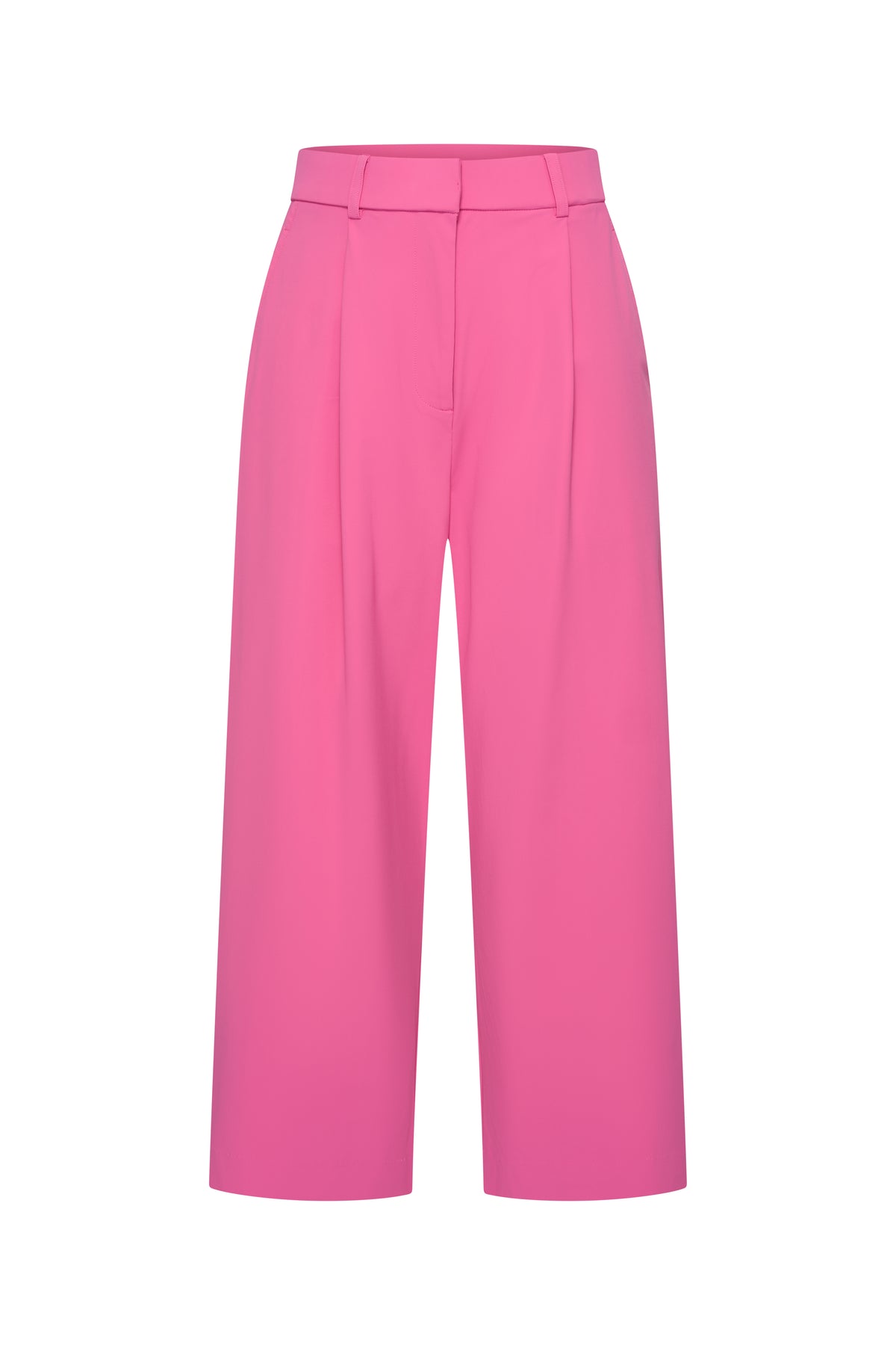 Lichte roze travel culotte met plissé details van Mi Piace, getoond van de voorkant, comfortabel en stijlvol voor reizen.