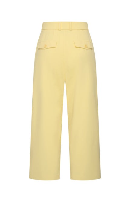 Mi Piace Heavy Travel Culotte Pleated Lemon Yellow 202818A Stretchshop.nl
