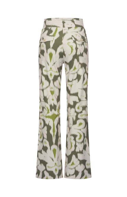 Mi Piace Heavy Travel Broek Ikat Print Olive 202136 Stretchshop.nl