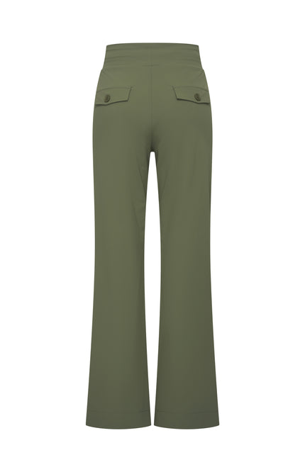 Mi Piace Travel Broek Flared Olive 202089 Stretchshop.nl
