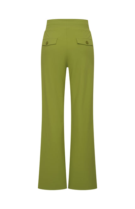 Mi Piace Travel Broek Flared Turtle Green 202089 Stretchshop.nl