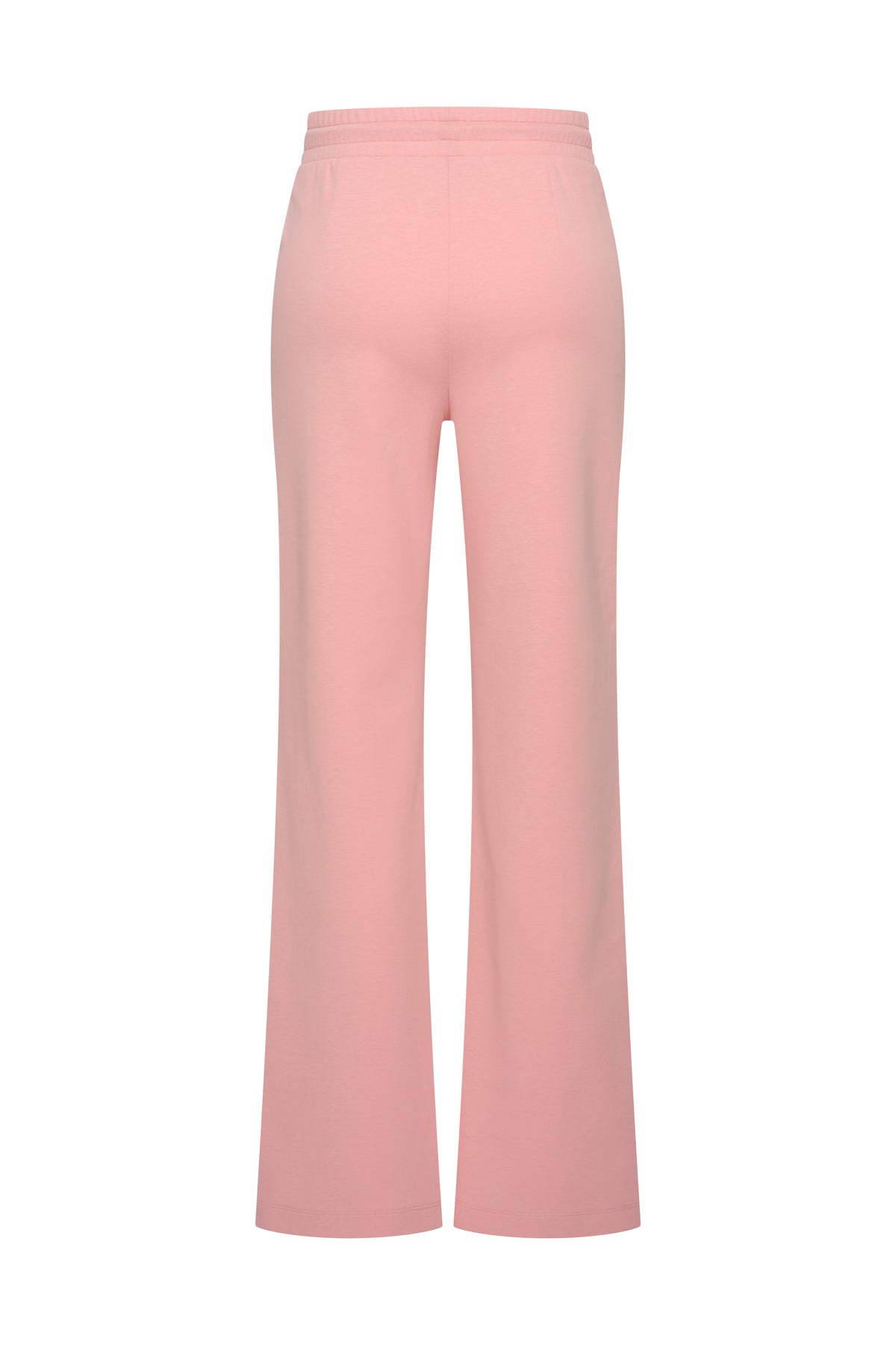 Zwarte sweatbroek van Mi Piace in mellow rose kleur, getoond van achterzijde op een model.