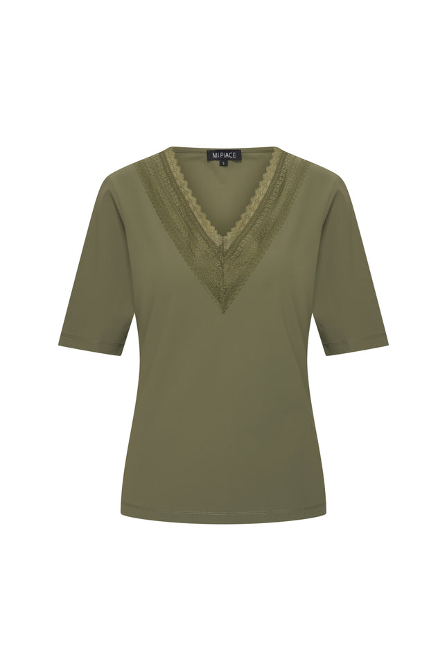 Mi Piace Travel Top Lace Olive 202813 Stretchshop.nl
