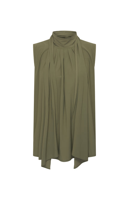 Mi Piace Travel Blouse Bow Olive 202830 Stretchshop.nl