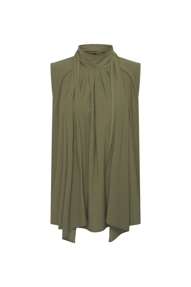 Mi Piace Travel Blouse Bow Olive 202830 Stretchshop.nl