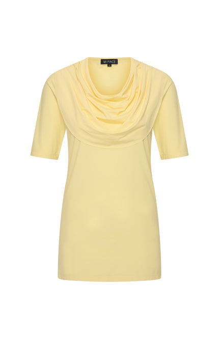 Mi Piace Travel Top Drape Neck Lemon Yellow 202829 Stretchshop.nl