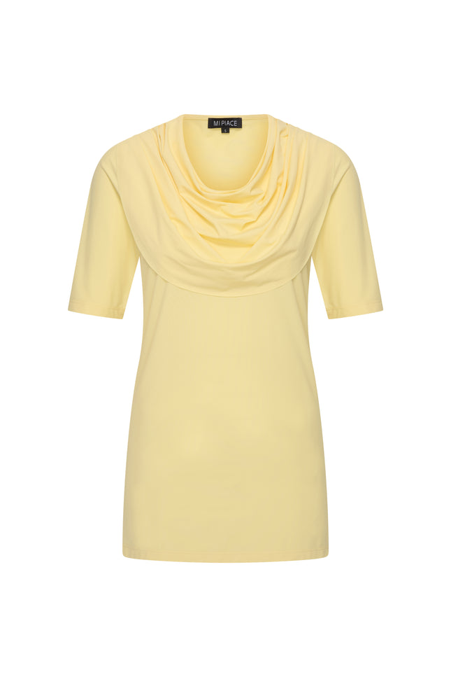 Mi Piace Travel Top Drape Neck Lemon Yellow 202829 Stretchshop.nl