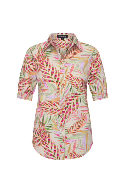 Mi Piace Travel Blouse Puff Pencil Branches Print Kit 202270 Stretchshop.nl
