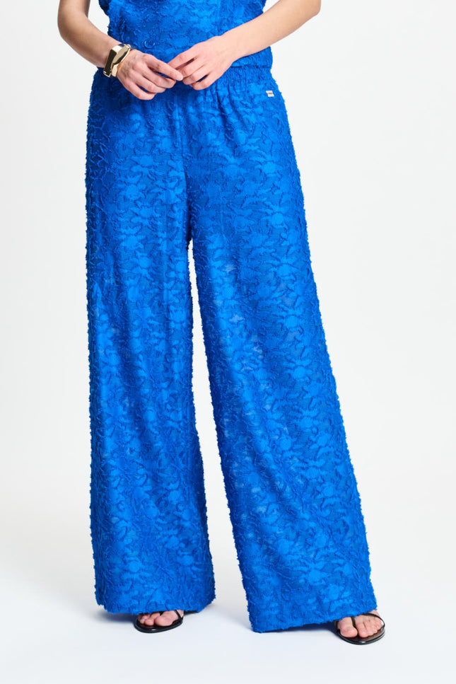 POM Amsterdam Broek Ocean Blue Jacquard SP9566 Stretchshop.nl