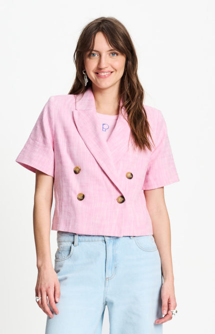 POM Amsterdam Blazer Shell Pink SP9571 Stretchshop.nl