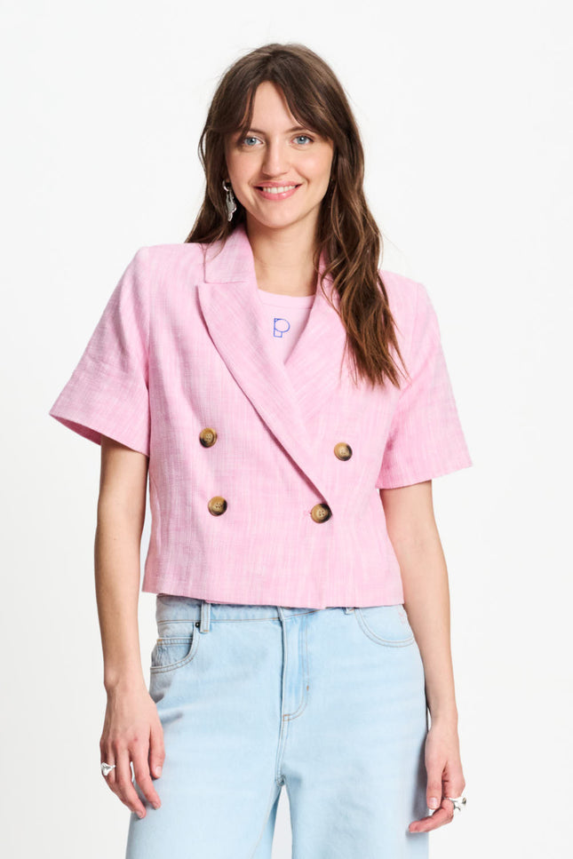 POM Amsterdam Blazer Shell Pink SP9571 Stretchshop.nl