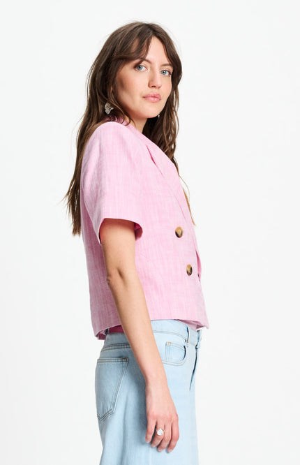 POM Amsterdam Blazer Shell Pink SP9571 Stretchshop.nl