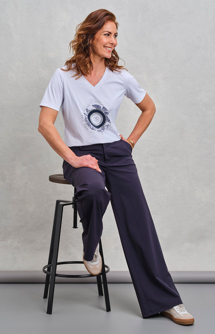 Zoso Travel Broek Miriam Navy 262 Stretchshop.nl