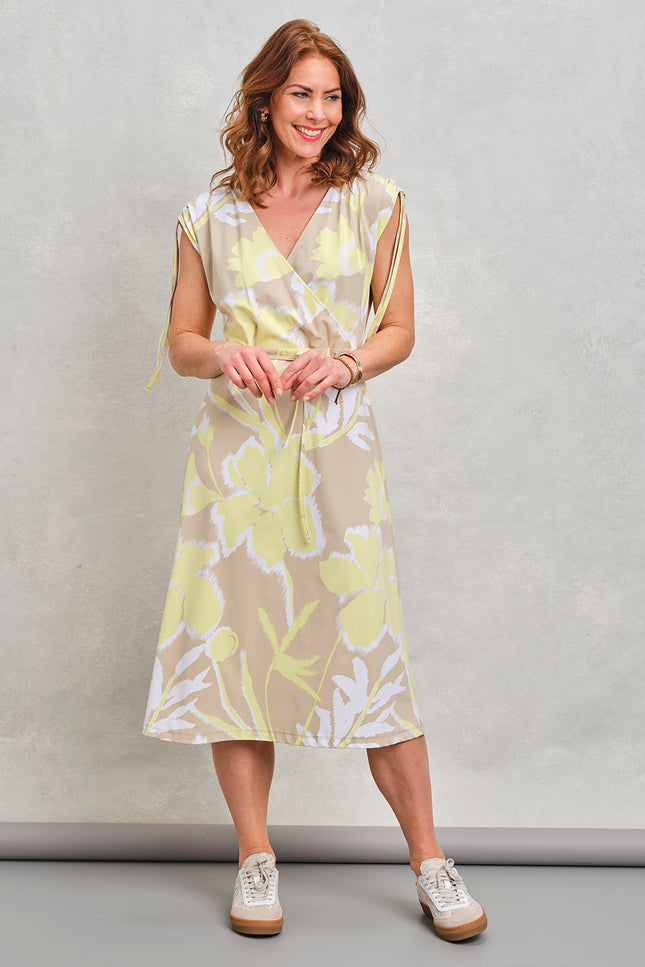 Zoso Travel Jurk Fanny Sand Yellow 262 Stretchshop.nl
