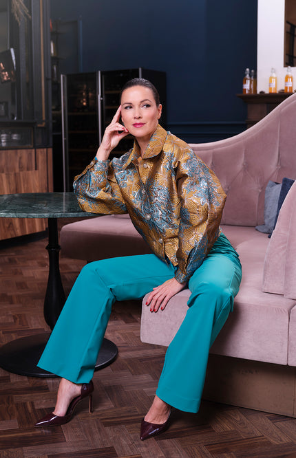 Jacket Jacquard Petrol Yellow 202783