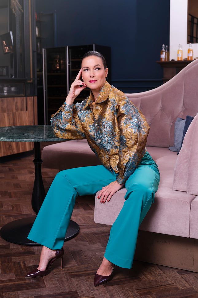 Jacket Jacquard Petrol Yellow 202783