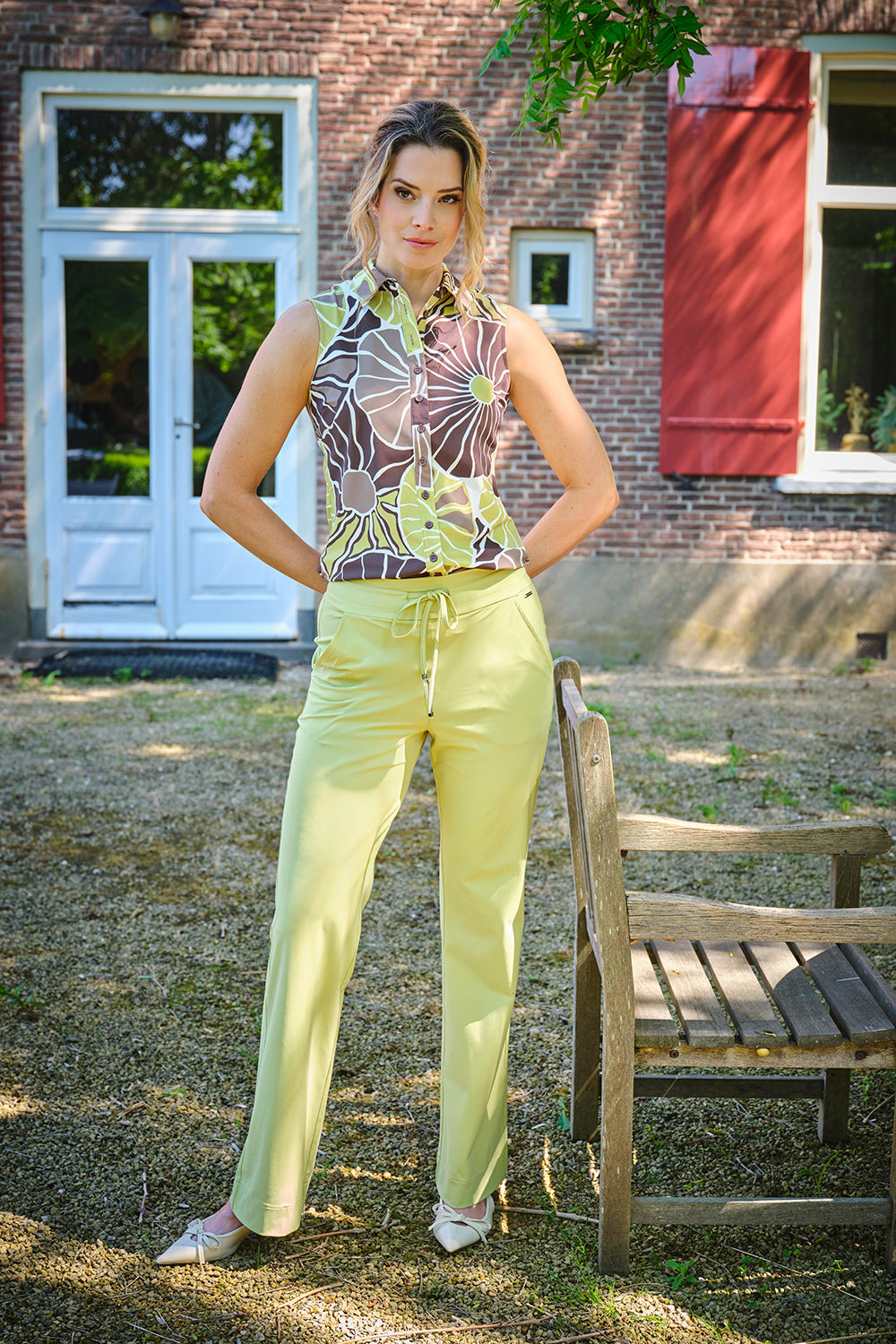 Flared Travel broek Sweet Pea van Mi Piace in comfortabele, stijlvolle uitvoering