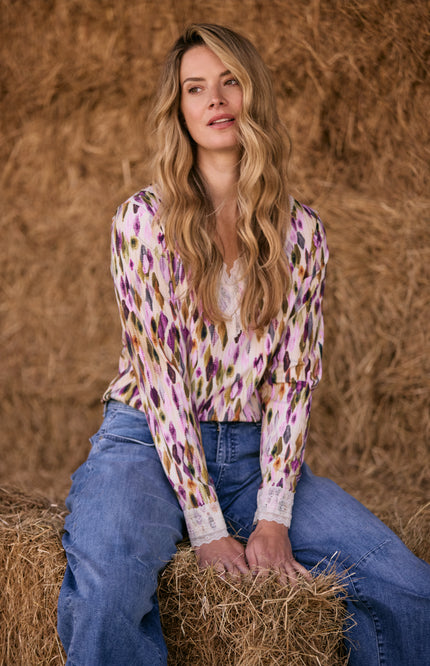 Travel Top Lace Argyles Print 202874