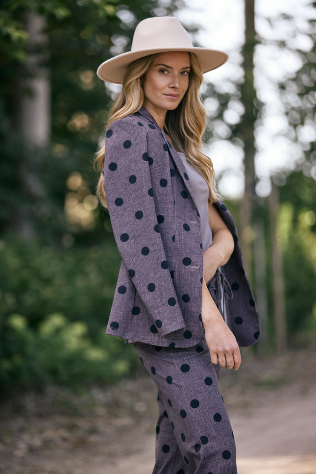 Travel Blazer Dot Structure Print Winter Grey 202102