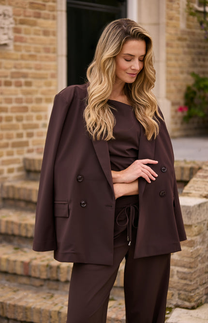 Bonded Travel Blazer Oversized Espresso 202892