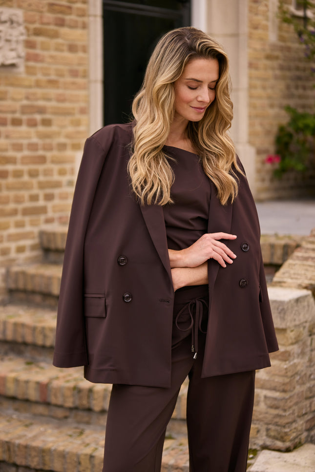 Bonded Travel Blazer Oversized Espresso 202892