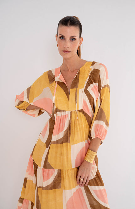 Maicazz Jurk Frouke Boho Geo Stretchshop.nl