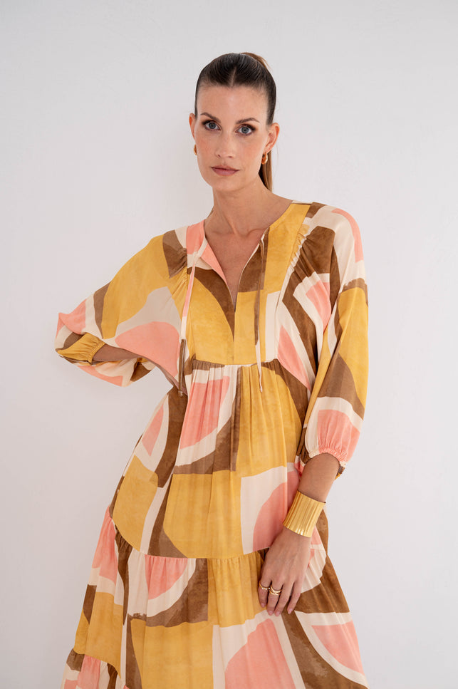 Maicazz Jurk Frouke Boho Geo Stretchshop.nl