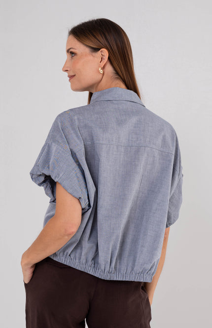 Maicazz Blouse Sindy Jeans Blue Stretchshop.nl