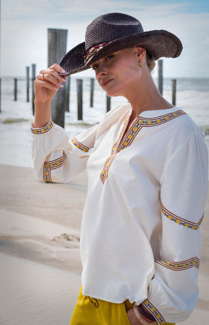 Maicazz Top Tauvin Offwhite Stretchshop.nl