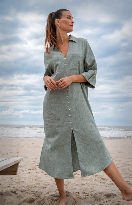 Maicazz Jurk Texx Pale Olive Stretchshop.nl