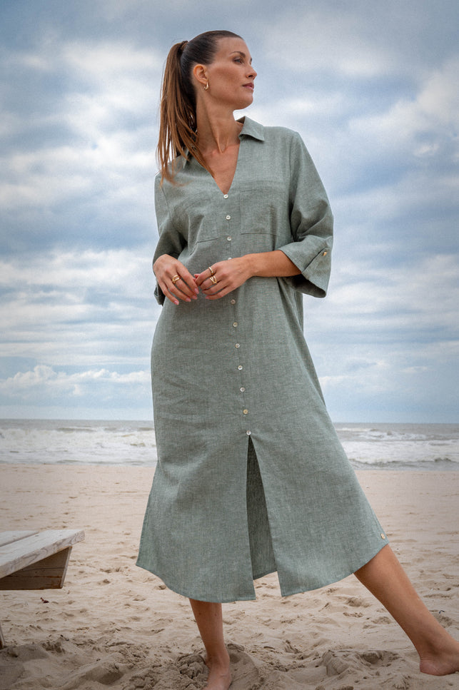Maicazz Jurk Texx Pale Olive Stretchshop.nl