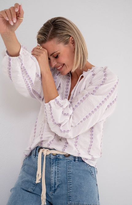 Maicazz Top Totton Lilac Stripe Stretchshop.nl