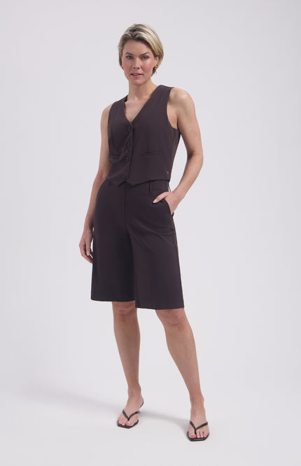 Lady Day Travel Short Lettie Dark Brown L14-375-3212 Stretchshop.nl