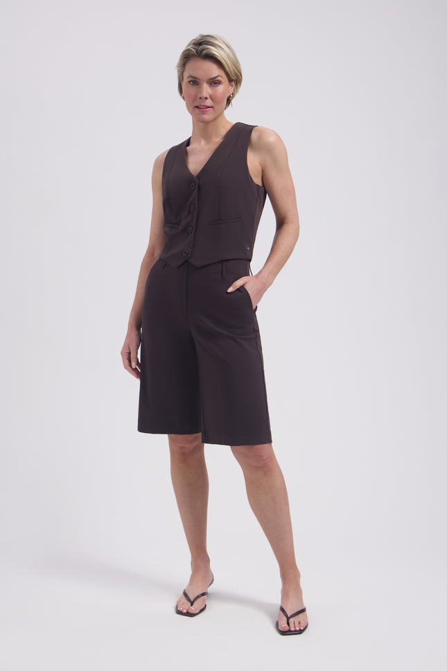 Lady Day Travel Short Lettie Dark Brown L14-375-3212 Stretchshop.nl