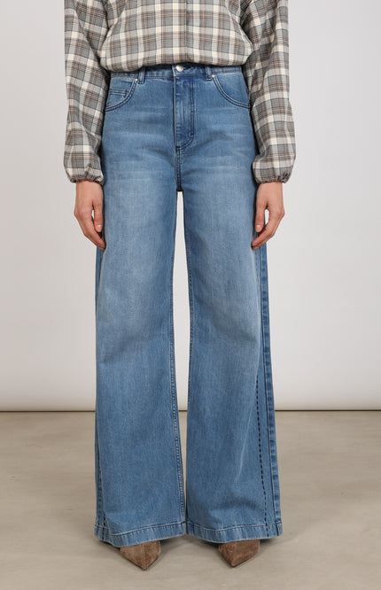 Jeans Stevi Embroidery Blue Denim NKF09118