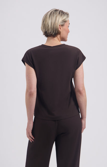 Lady Day Travel Top Cady Dark brown L24-575-3240 Stretchshop.nl