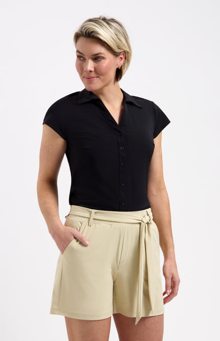 Lady Day Travel Blouse Suzy Cap Black L27.375.1066 Stretchshop.nl