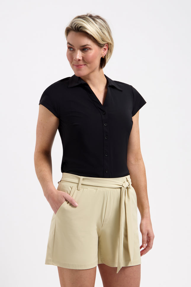 Lady Day Travel Blouse Suzy Cap Black L27.375.1066 Stretchshop.nl