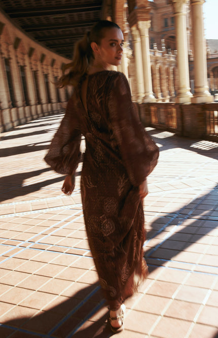 Ibana Jurk Danoli Shell Marrón Stretchshop.nl