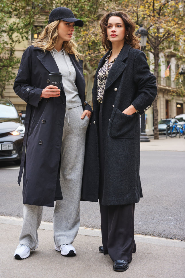 Jas Double Breasted Boucle Black F25.37510