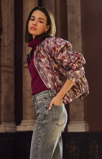 Sweater Wool Col Maroon W25.07703