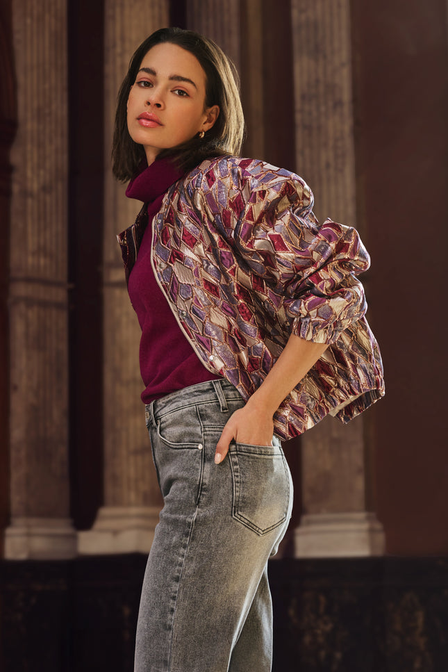 Sweater Wool Col Maroon W25.07703