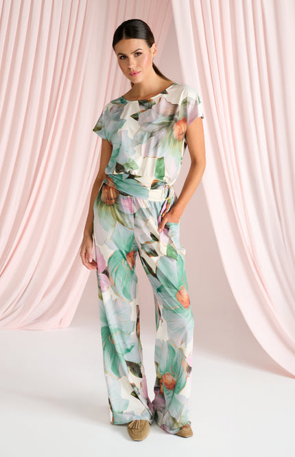 K-design Jumpsuit Met Bloemen Design C112-P114 Stretchshop.nl