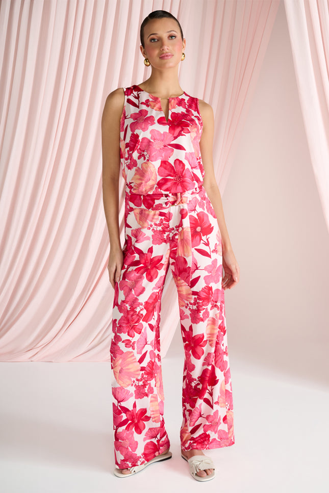 K-design Jumpsuit Met Bloemen Design C113-P123 Stretchshop.nl